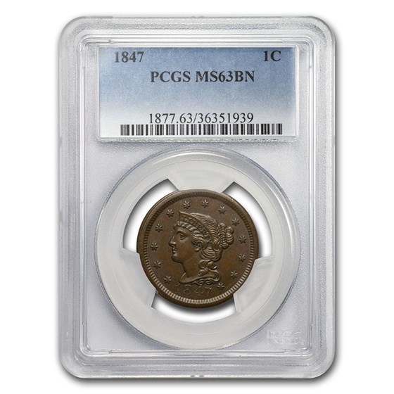 1847 Large Cent MS-63 PCGS (Brown) 1847 Large Cent MS-63 PCGS (Brown)